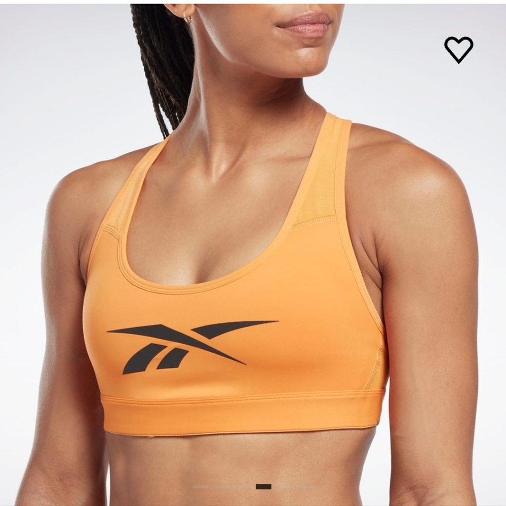 Reebok Lux Vector Racer Sports Bra - Orange